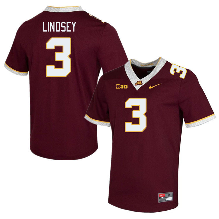 Men #3 Drake Lindsey Minnesota Golden Gophers College Football Jerseys Stitched-Maroon